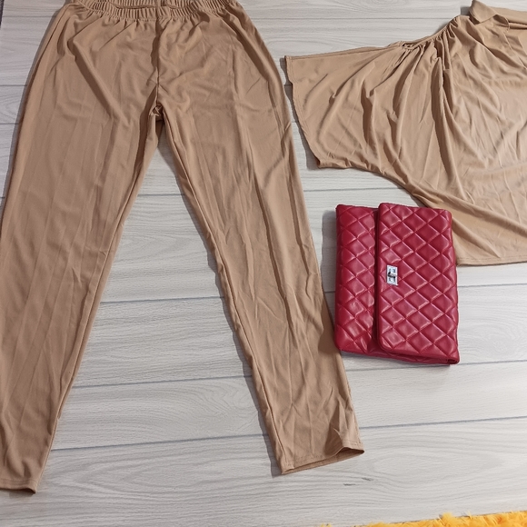 Women Solid Color V-Neck Long-Sleeved Top Casual Two-Piece Sets - Picture 8 of 15